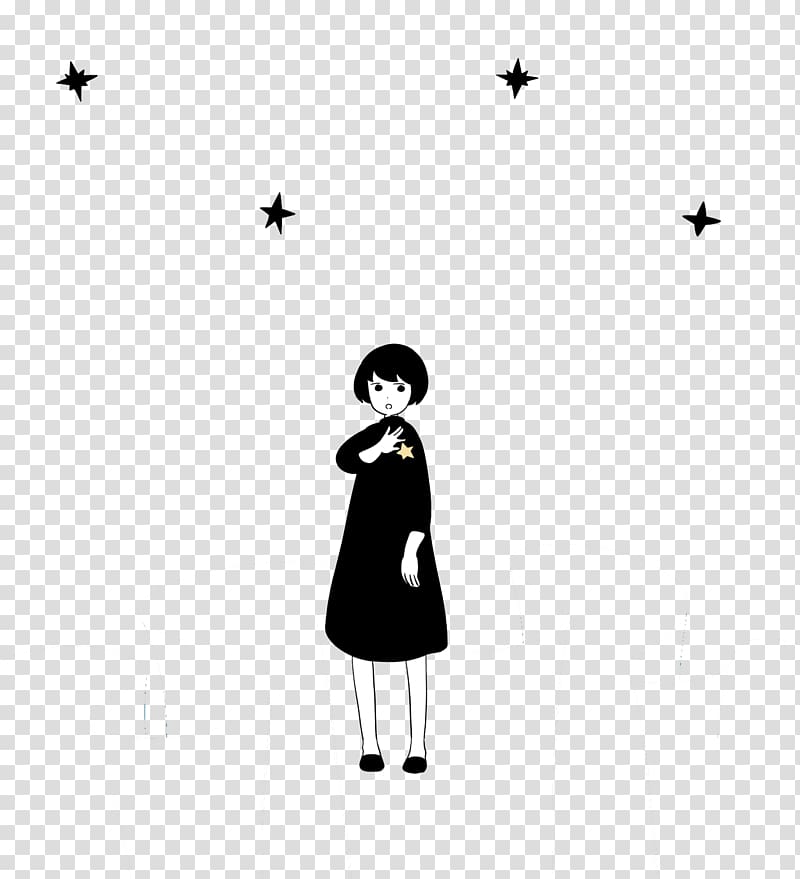 Black Skirt Star Dress, The little girl black skirt and black stars transparent background PNG clipart