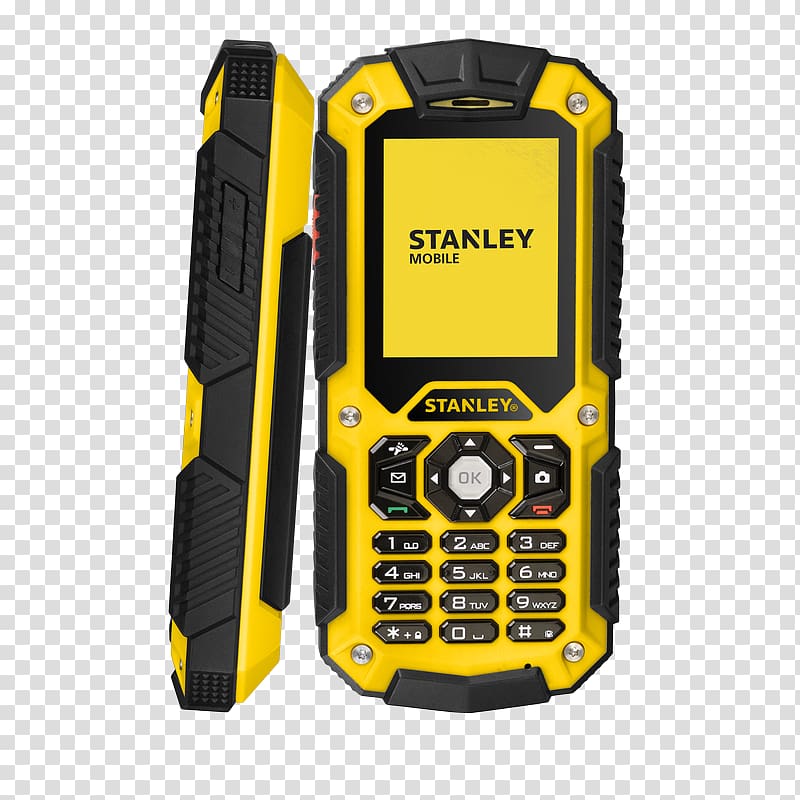 Stanley Hand Tools Telephone Stanley S-121 IP67 2G Feature Phone + Bluetooth Speaker Smartphone Fonerange Rugged 128, smartphone transparent background PNG clipart