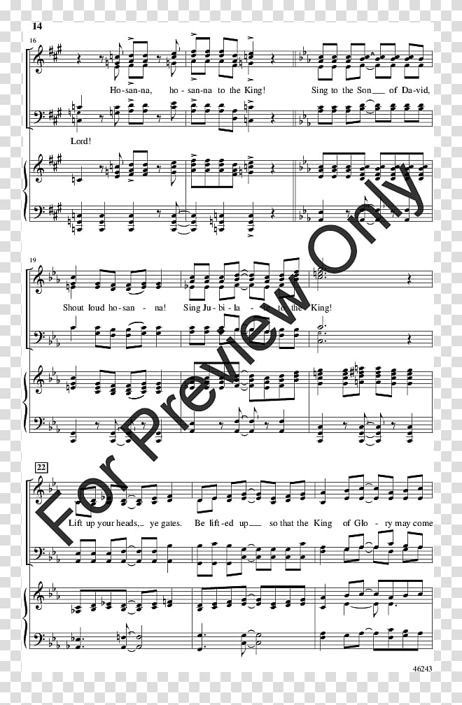 Sheet Music J.W. Pepper & Son Choir SATB, HOLY WEEK transparent background PNG clipart
