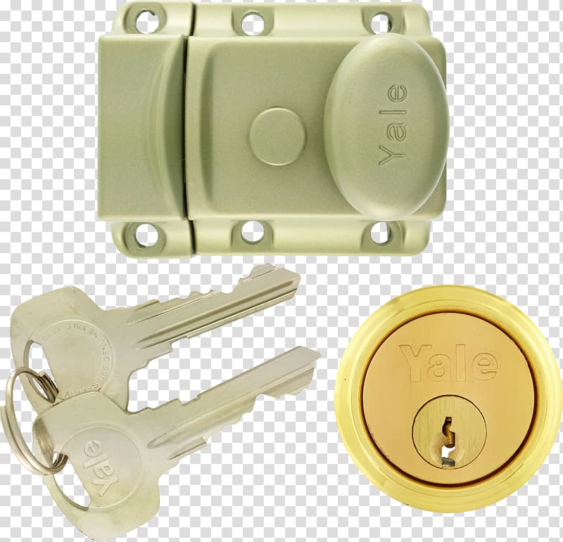 Lock Latch Yale Strike plate Door, single cylinder transparent background PNG clipart