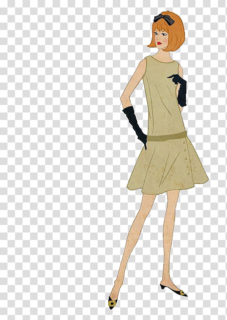 Dress 1960s Waist Designer Pattern, Women transparent background PNG clipart
