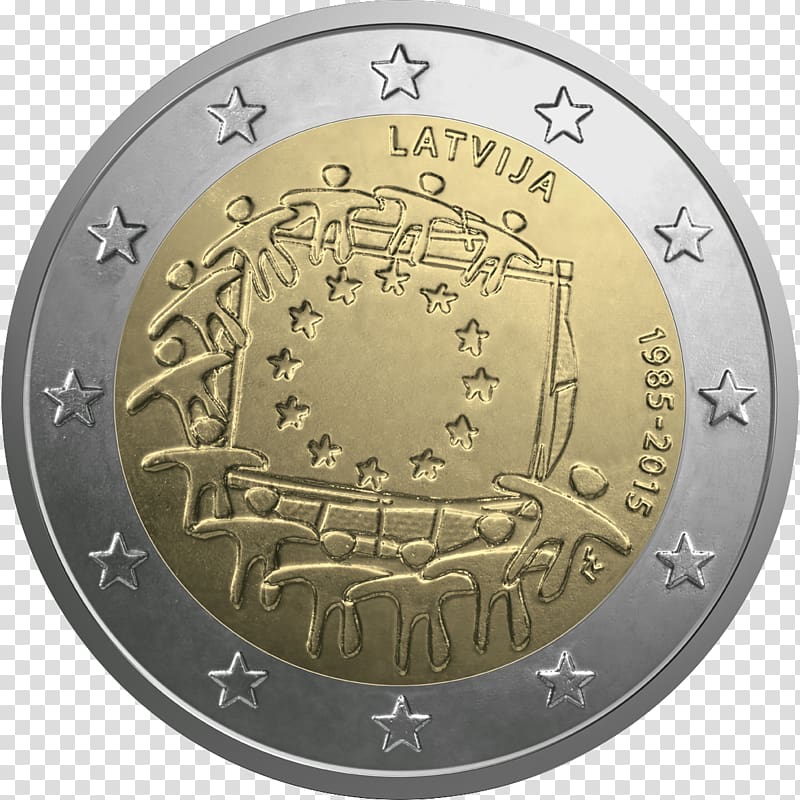 Latvia 2 euro coin 2 euro commemorative coins Euro coins, euro transparent background PNG clipart