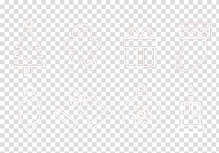 Black and white Square Pattern, Christmas gift doll transparent background PNG clipart