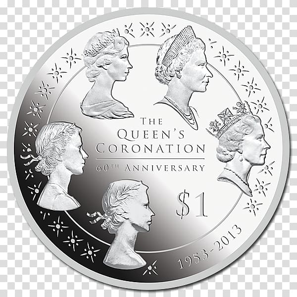 Commemorative coin Coronation of Elizabeth II New Zealand Monarch, Anniversary Of The Coronation transparent background PNG clipart
