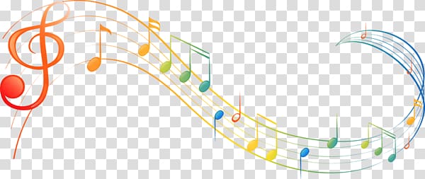 color cartoon musical note stave transparent background PNG clipart