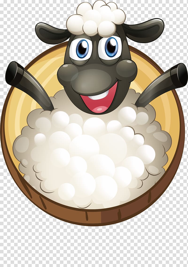 white sheep illustration, Sheep illustration Illustration, Cute cartoon little sheep transparent background PNG clipart