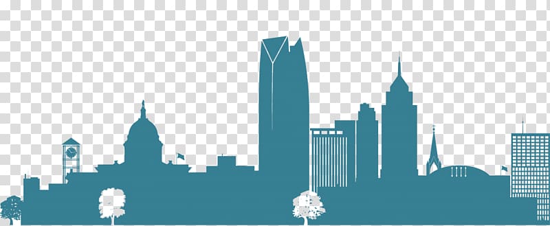 Skyline Oklahoma City Community Foundation Silhouette, Silhouette transparent background PNG clipart