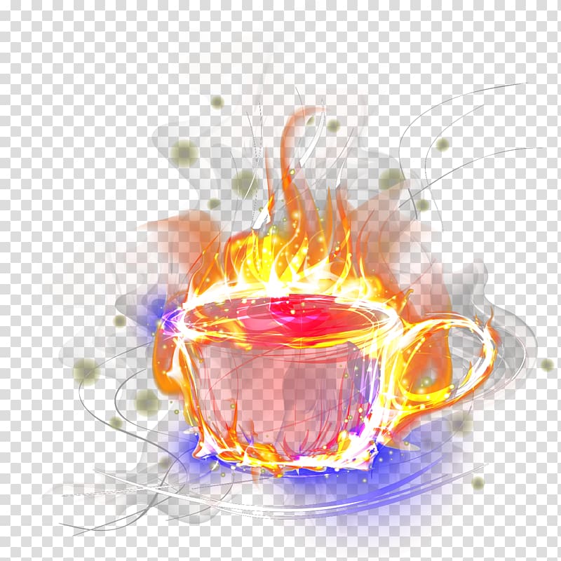 Coffee cup Cafe Computer , Fire coffee cup transparent background PNG clipart