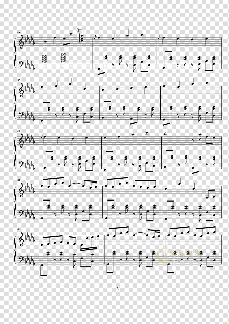 Sheet Music Piano Boku no Pico Song Staff, sheet music transparent background PNG clipart
