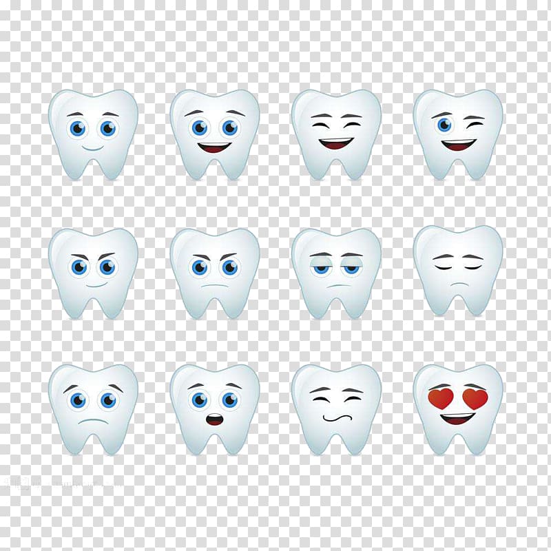 Tooth decay, Cartoon teeth expression transparent background PNG clipart