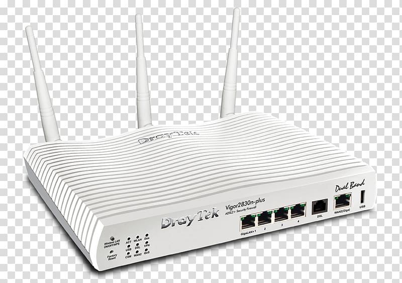 DrayTek Wireless router Digital subscriber line DSL modem, vigor transparent background PNG clipart