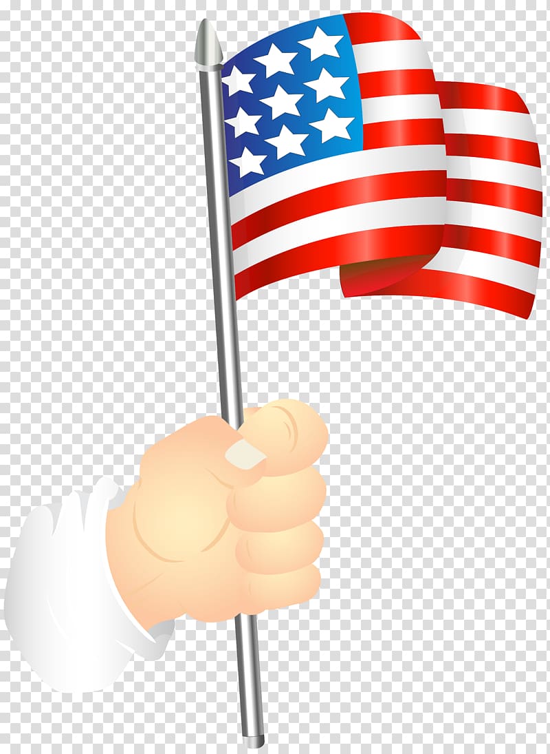 Flag of the United States , Hand with an American Flag transparent background PNG clipart