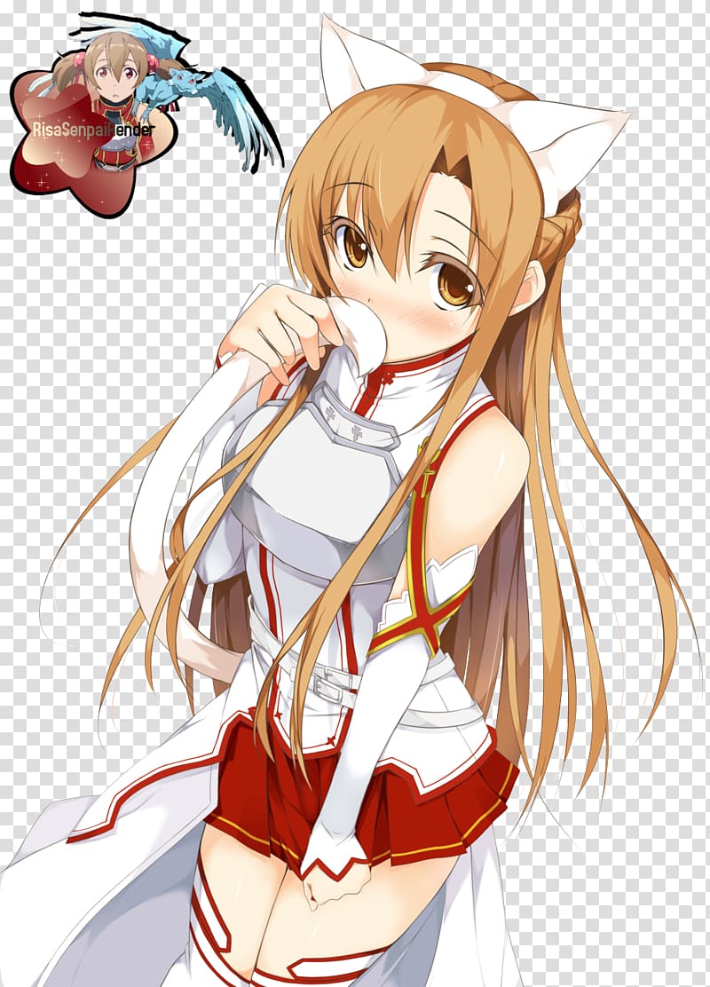 Asuna Kirito Sword Art Online 1: Aincrad Catgirl, sword art transparent background PNG clipart