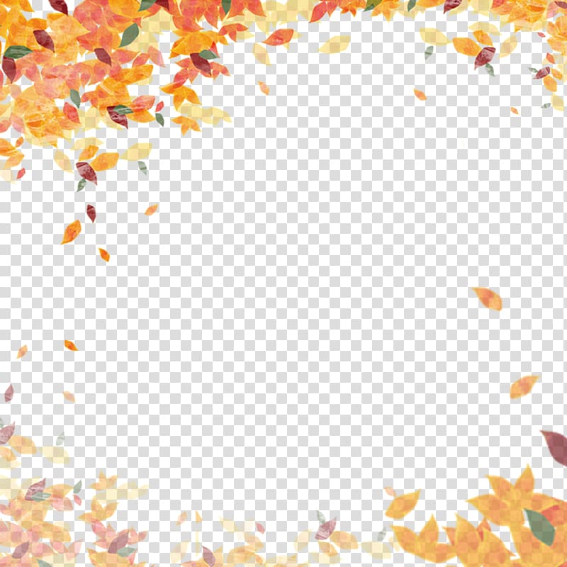 orange and multicolored leaves art, Autumn leaf color , Autumn poster frame transparent background PNG clipart