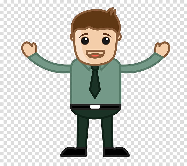 Cartoon , Business man with open arms transparent background PNG clipart