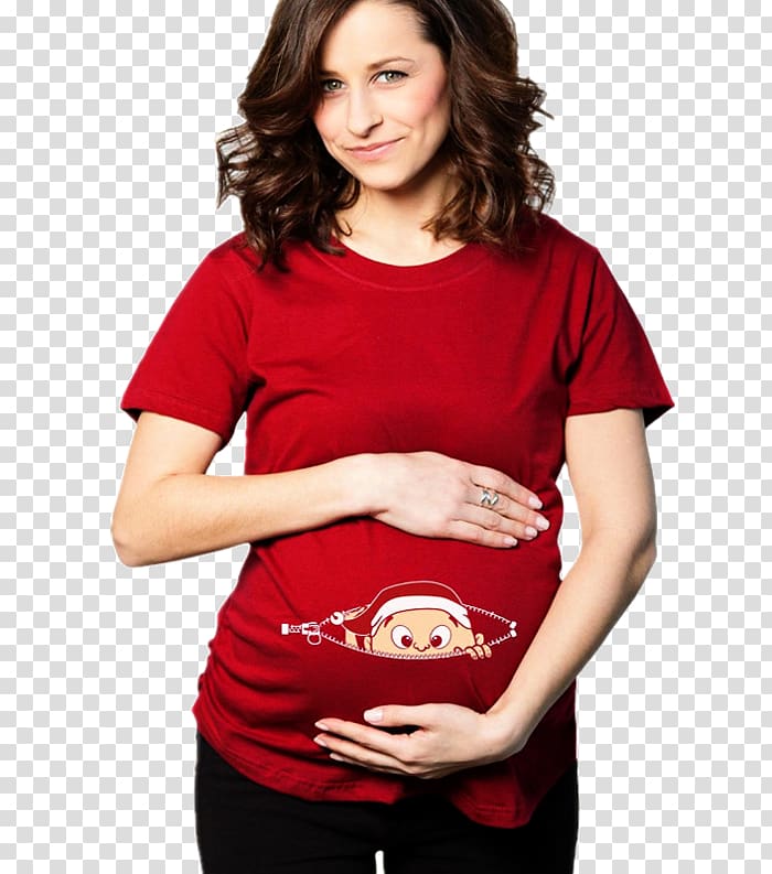 T-shirt Maternity clothing Christmas jumper Pregnancy Sweater, T-shirt transparent background PNG clipart