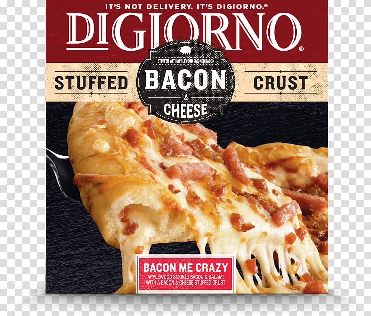 Chicago-style pizza Bacon DiGiorno Cheese Stuffed Crust Pepperoni Stuffing, pizza transparent background PNG clipart