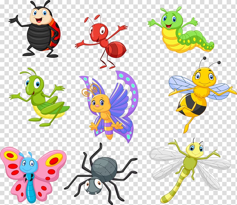 Beetle Euclidean Painting Ladybird Mosquito, Creative cartoon insect transparent background PNG clipart