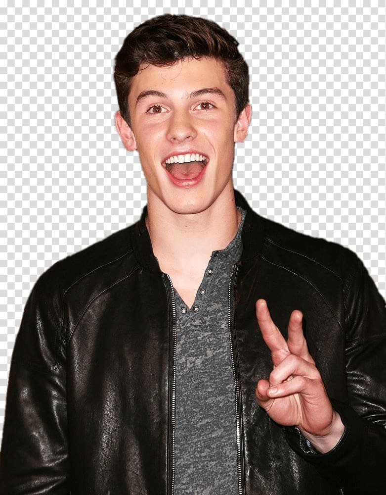Shawn Mendes , leather jacket transparent background PNG clipart