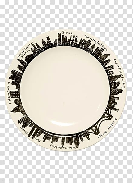 Plate Fishs Eddy Platter Tableware Souvenir, New York Skyline transparent background PNG clipart