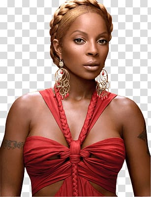 Beyonce, Mary J Blige Red Dress transparent background PNG clipart