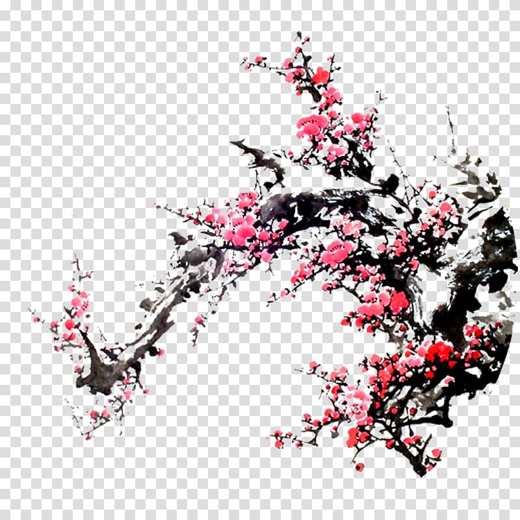 Vietnam Bxe1nh chu01b0ng Lunar New Year Antithetical couplet, Ink Plum transparent background PNG clipart