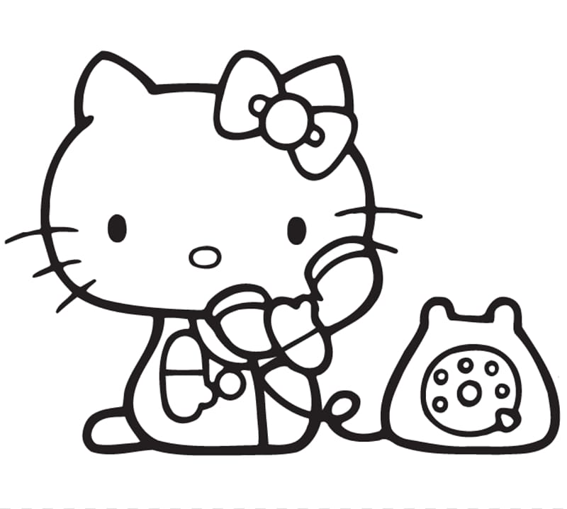 Hello Kitty T-shirt Coloring book Decal, T-shirt, white, face
