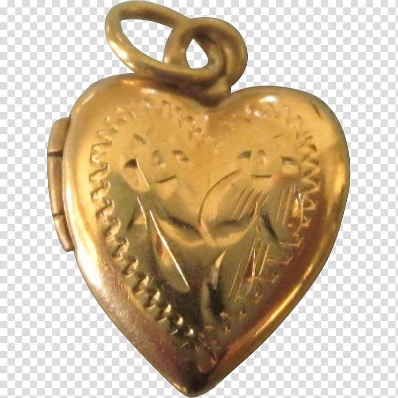 Bronze Brass Locket Heart 01504, Open Locket Chain transparent background PNG clipart