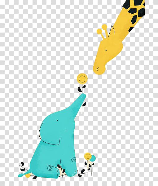 iPhone X Art Poster Painting Illustration, Cartoon giraffe transparent background PNG clipart