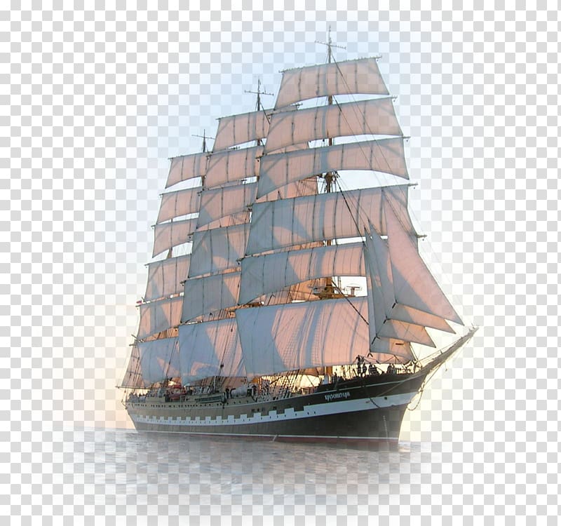 Kruzenshtern Sailing ship Baltic Fishing Fleet State Academy STS Sedov, ships transparent background PNG clipart