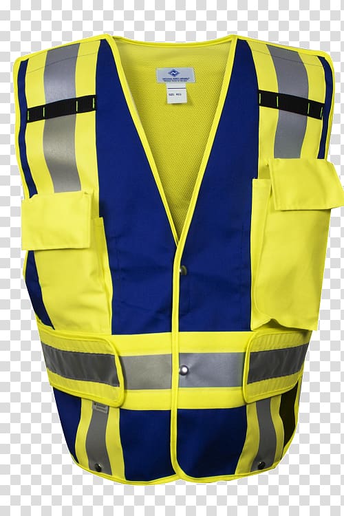 Gilets High-visibility clothing Laborer Yellow, safety vest transparent background PNG clipart