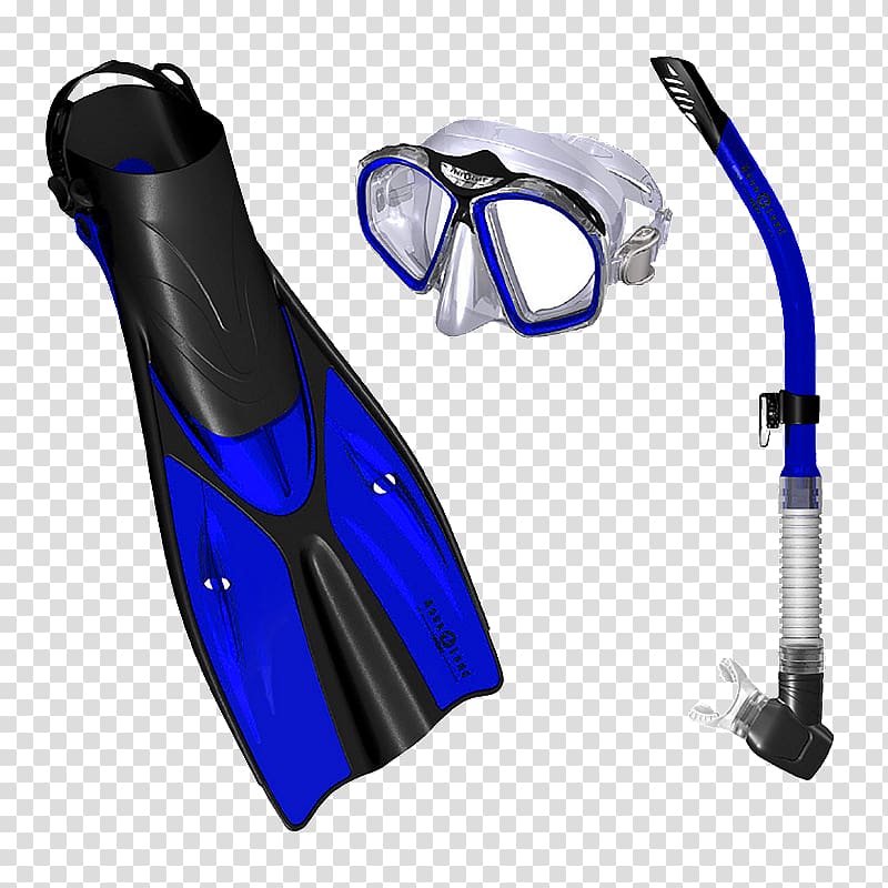 Diving & Snorkeling Masks Aqua-Lung Scuba set Diving & Swimming Fins, Snorkel transparent background PNG clipart