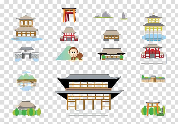 Japanese architecture Building Illustration, Cartoon Temple transparent background PNG clipart