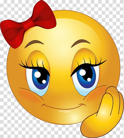 Yellow emoticon illustration, Smiley Emoticon Girl , Smiley transparent ...