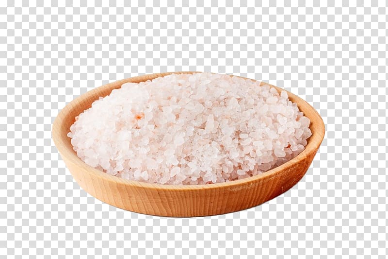 Himalayas Himalayan salt, White salt in a wooden dish transparent background PNG clipart