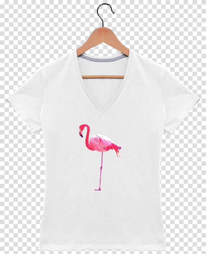 T-shirt Clothing Collar Hood Woman, flamant rose transparent background PNG clipart