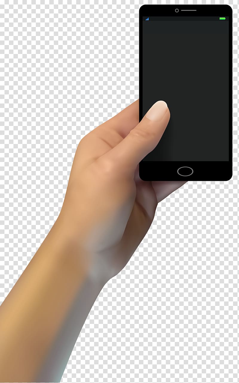 Phone in hand transparent background PNG clipart