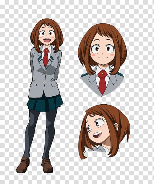 Ochako Uraraka My Hero Academia Cosplay Costume Wig, uraraka transparent background PNG clipart