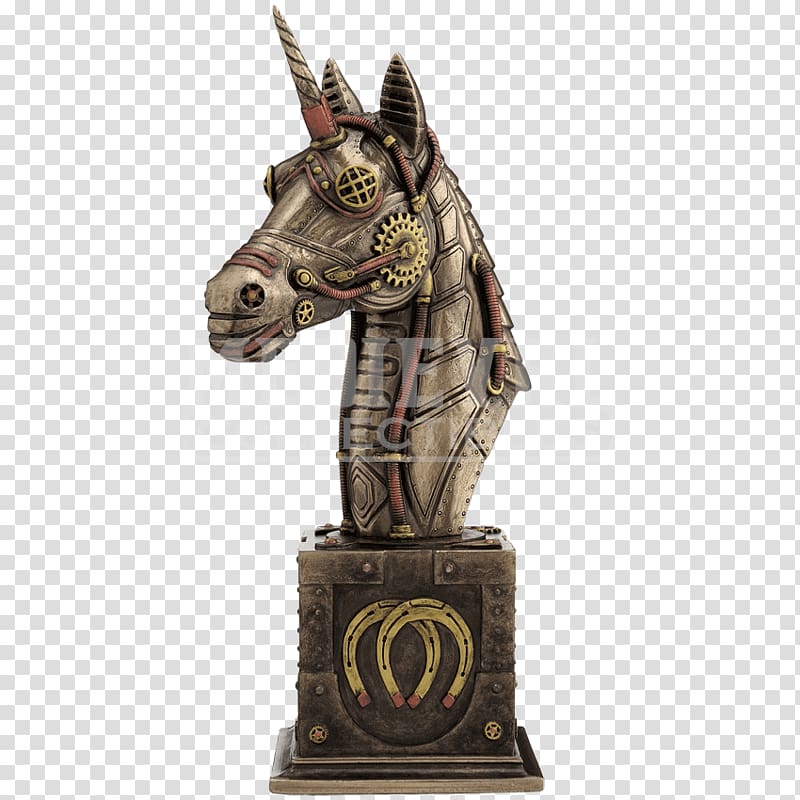 Steampunk Figurine Unicorn Bust Horse, unicorn transparent background PNG clipart