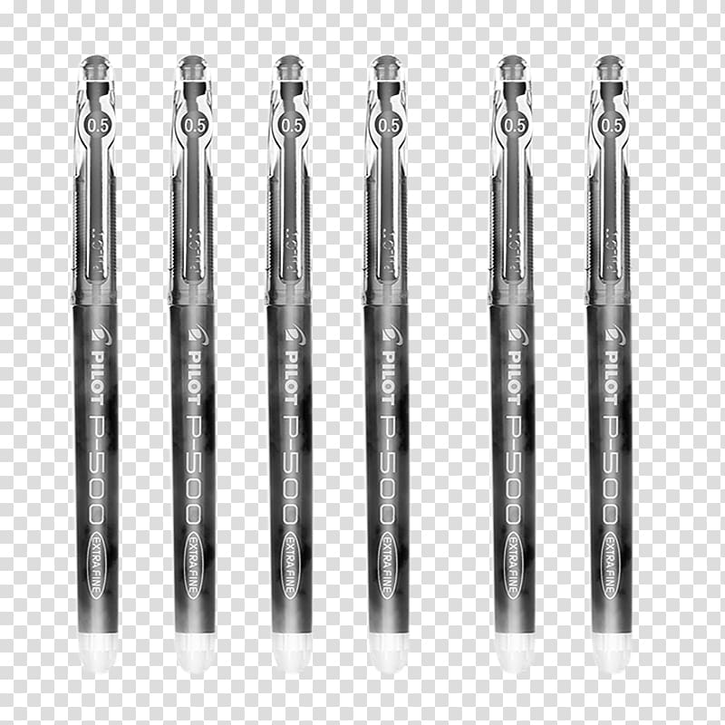 Rollerball pen Ballpoint pen, Black shell 6 pen transparent background PNG clipart