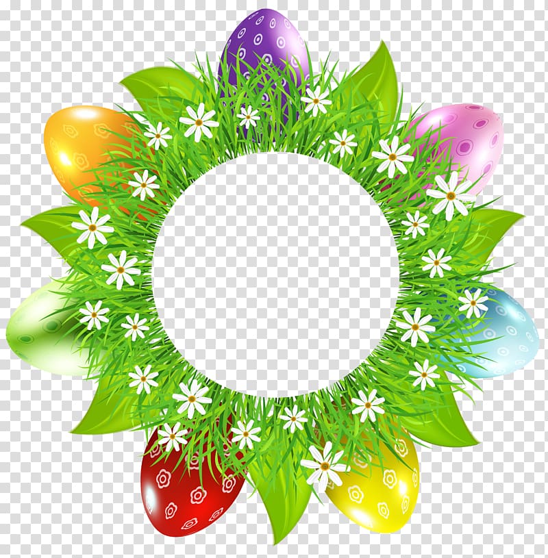 multicolored floral wreath , file formats Lossless compression, Happy Easter Decoration transparent background PNG clipart