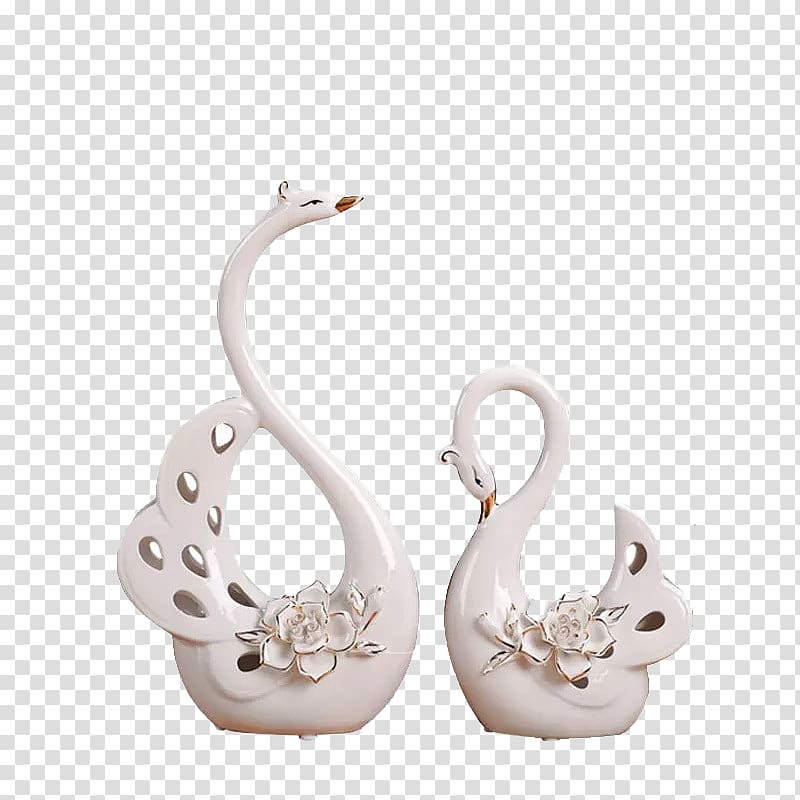 Cygnini Ceramic Gift Vase Wedding, Swan Decoration transparent background PNG clipart