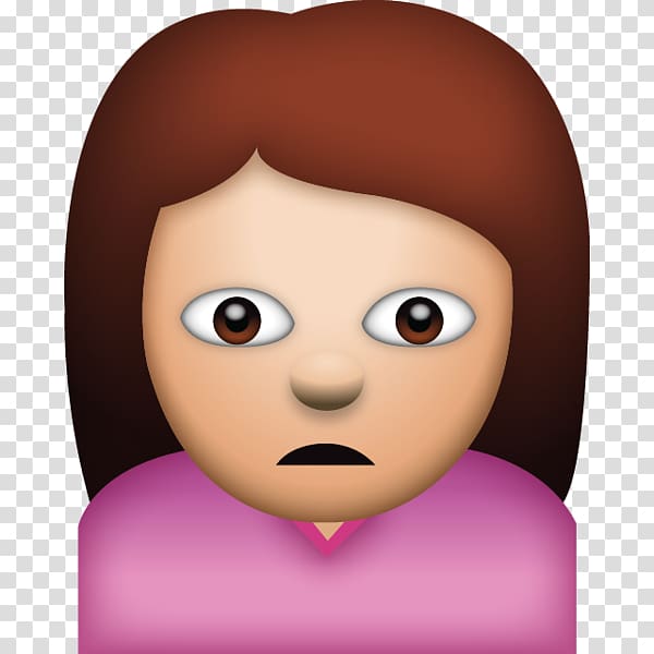 Emoji Woman Sticker Girl, sad emoji transparent background PNG clipart