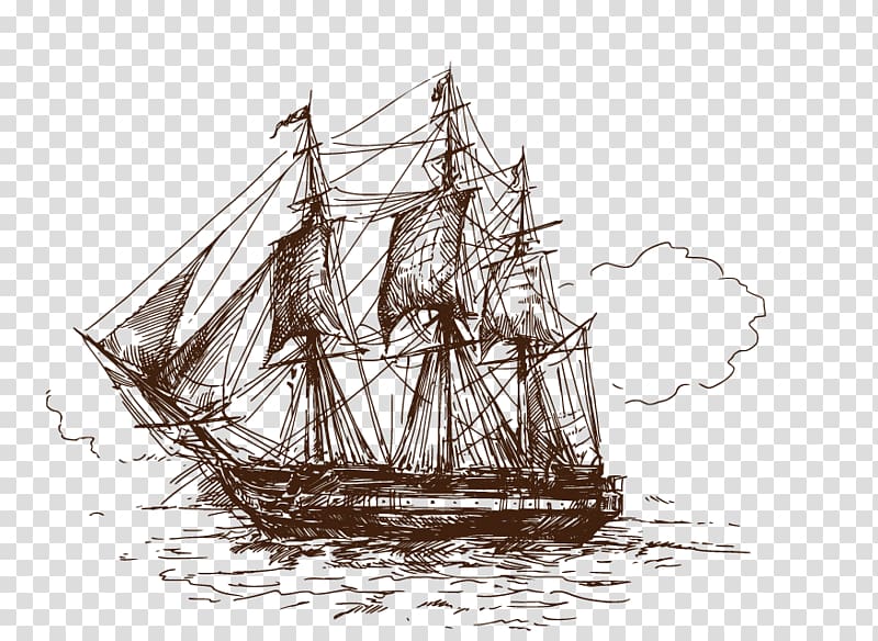 T-shirt Drawing Ship , Hand-painted sailing boat transparent background PNG clipart