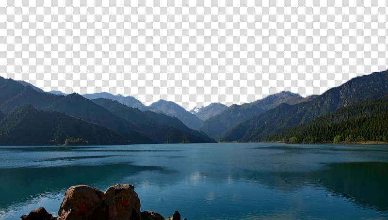 Heavenly Lake of Tianshan Tourism Fukei, Travel six Xinjiang transparent background PNG clipart