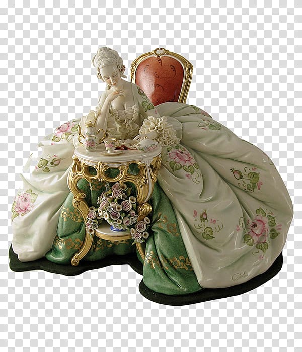 Volkstedt Capodimonte porcelain Figurine Dresden, Royal Porcelain Factory Berlin transparent background PNG clipart