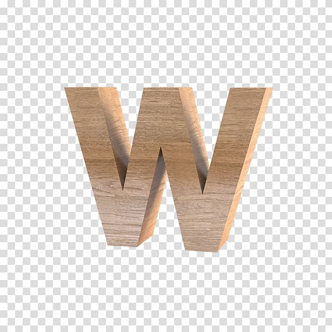 All caps Letter Icon, Wood W transparent background PNG clipart