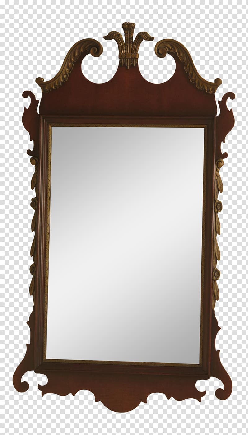 Mirror Chinese Chippendale Mahogany Frames, mirror transparent background PNG clipart
