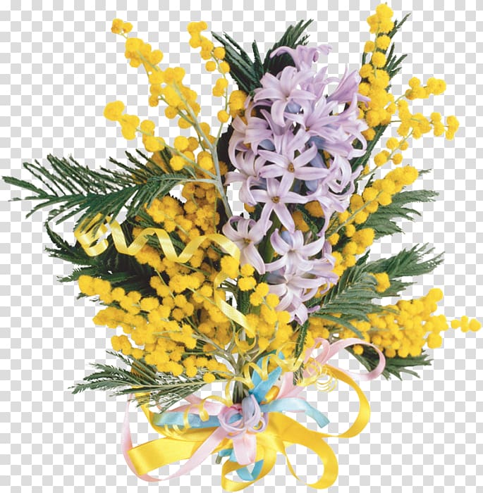 Mimosa salad International Womens Day March 8, bouquet transparent background PNG clipart