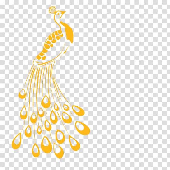 Peafowl Feather Euclidean , Yellow simple peacock decoration pattern transparent background PNG clipart